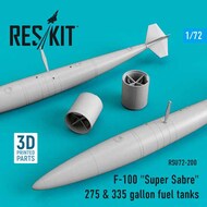  ResKit  1/72 North-American F-100D 'Super Sabre' 275 & 335 gallon fuel tanks OUT OF STOCK IN US, HIGHER PRICED SOURCED IN EUROPE RSU72-0200