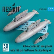  ResKit  1/72 Boeing/Hughes AH-64 Apache late pylons with 122 gal fuel tanks OUT OF STOCK IN US, HIGHER PRICED SOURCED IN EUROPE RSU72-0230