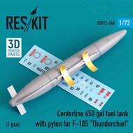 Centerline 650 gal fuel tank with pylons for F-105 'Thunderchief' (1 pcs) 3D-printed OUT OF STOCK IN US, HIGHER PRICED SOURCED IN EUROPE #RSU72-0248