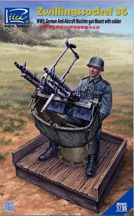  Riich Models  1/35 WWII German Zwillingssockel 36 Anti-Aircraft MG Mount with SoldIer RIH35047