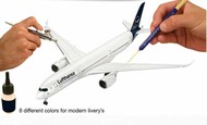 Model Color: Modern Airliner Acrylic Paint Set (8 Colors) 18ml Bottles RVL36203