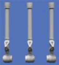  Robart  NoScale Tri gear Straight Strut Covers (T2) (Small) (1 Set) (D)<!-- _Disc_ --> ROB106
