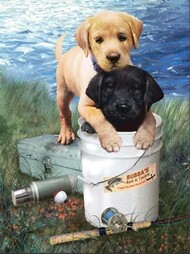 Fishin Buddies (Puppies) Paint by Number Age 8+ (8.75