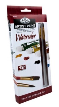  Royal Langnickel  NoScale Artist Watercolor Paint Set 12ml Tubes (12pc) RAL38102