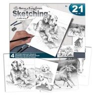  Royal Langnickel  NoScale Pets (Dogs & Horses) Sketching Made Easy 21pc Activity Set (4 Projects) Age 8+ (8""x10"") RAL8102