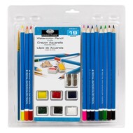 Essentials Watercolor Pencil Art Set in Clamshell Package (19pc) #RAL8404