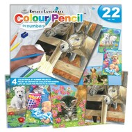 Animals (Horses, Dogs, Cats) Pencil by Number 22pc Activity Set (4 Projects) Age 8+ (8