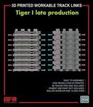 Tiger I Late Production 3D Printed Workable Track Link Set #RFM2030