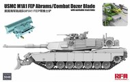 USMC M1A1 FEP Abrams Main Battle Tank w/Combat Dozer Blade & Workable Track Links #RFM5048