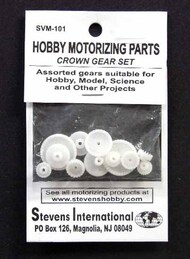  Stevens Motors  NoScale Assorted Plastic Crown Gear Set (1.9mm ID) (12pcs) SVM101