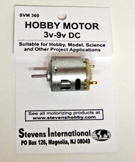  Stevens Motors  NoScale 3 to 9v DC Small Electric Motor (Round Can) (for higher RPMs) SVM360