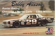  Salvinos Jr Models  1/25 Ranier Racing Bobby Allison #28 Tuf-Lon 1981 Chevrolet Monte Carlo Winston Cup Winner Race Car SJM19813