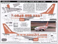  Scaleliners  1/200 Boeing 737-300 easyJet HB-IIB Web site and Swiss Phone Number combo FPSL237