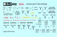  SkyGrid/Aviaeology  1/32 Typhoon Mk.I Airframe Stencil/Data AV32S03