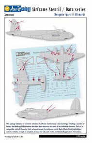 de Havilland Mosquito airframe stencil/data #AV32S05