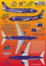 Boeing 737-300 WP Western Pacific N953WP Crested Butte, includes photo etch parts. Designed to fit Skyline kit SKY4403A #SKY14042