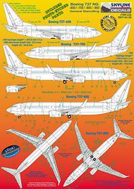  Skyline Models  1/144 Boeing 737NG -600 --> -900 General Stencilling (incl. PE parts) SKY14058