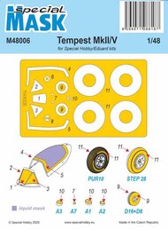  Special Hobby Kits  1/48 Hawker Tempest Mk.II/Mk.V Pre-cut painting canopy and wheels paint masks SHYM48006