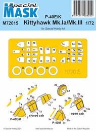  Special Hobby Kits  1/72 Curtiss P-40E/K Kittyhawk Mk.Ia/Mk.III Mask SHYM72015