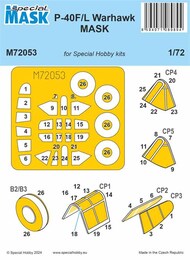 Curtiss P-40F/L Warhawk MASK Pre-cut masks #SHYM72053