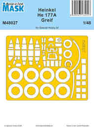  Special Hobby Kits  1/48 Heinkel He.117A Greif wheels and canopy frame paint mask MASK SHYM48027