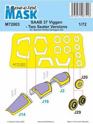  Special Hobby Kits  1/72 Saab JA-37 'Viggen' - Two Seater Versions Masks SHYM72003