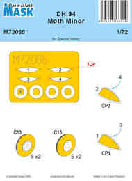 de Havilland DH.94 Moth Minor Mask  Pre-cut paint masks #SHYM72065