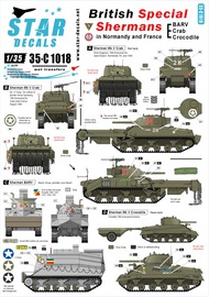  Star Decals  1/35 British Special Shermans - BARV, Crab and Crocodile Shermans. SRD35C1018