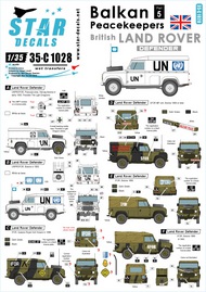  Star Decals  1/35 Balkan Peacekeepers # 5. British Landrover Defender UN, IFOR, SFOR. SRD35C1028