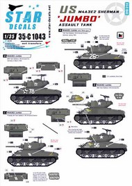  Star Decals  1/35 U.S. M4A3E2 Sherman Jumbo Assault Tank. OUT OF STOCK IN US, HIGHER PRICED SOURCED IN EUROPE SRD35C1043