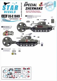  Star Decals  1/35 U.S. Special Shermans. Aunt Jemima and other mine exploder tanks OUT OF STOCK IN US, HIGHER PRICED SOURCED IN EUROPE SRD35C1049