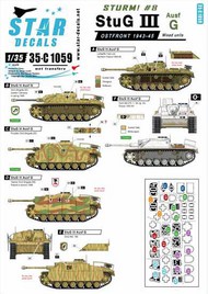  Star Decals  1/35 Sturm # 8. Sturmgeschutz/StuG.III Ausf G, Ostfront 1943-45 OUT OF STOCK IN US, HIGHER PRICED SOURCED IN EUROPE SRD35C1059