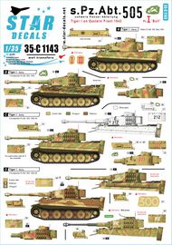  Star Decals  1/35 Schwere Pz.Abt. 505. Early and Mid production Tiger I with 'Bull' marking SRD35C1143