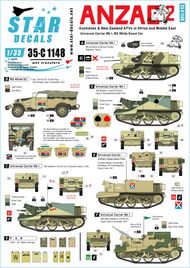  Star Decals  1/35 ANZAC # 2. Australian & NZ AFVs in Mid-East and Africa. Universal Carriers, Scout Car SRD35C1148