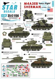  Star Decals  1/35 M4A3E8 Easy Eight Sherman. Easy Eight in Europe 1945 SRD35C1156