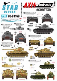  Star Decals  1/35 Axis Tank Mix # 2. Romanian tanks. Romanian tanks in WW2. Pz III Ausf N, PzIV Ausf G / H / J, Renault R-35. SRD35C1163