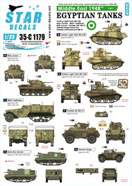  Star Decals  1/35 Middle East 1948(ish) # 1. Egyptian Tanks. OUT OF STOCK IN US, HIGHER PRICED SOURCED IN EUROPE SRD35C1179