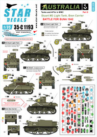  Star Decals  1/35 Australia Tanks & AFVs # 5. Battle of Buna 1942. OUT OF STOCK IN US, HIGHER PRICED SOURCED IN EUROPE SRD35C1193