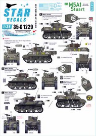  Star Decals  1/35 US M5A1 Stuart. 75th-D-Day-Special.Normandy and France in 1944 SRD35C1229