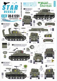  Star Decals  1/35 US M4A1 75mm Sherman. 75th-D-Day-Special. Normandy and France in 1944 SRD35C1231