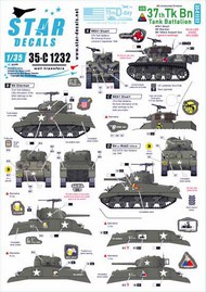  Star Decals  1/35 US 37th Tank Battalion. 75th-D-Day-Special. Normandy and France in 1944 SRD35C1232