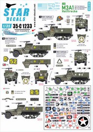  Star Decals  1/35 US M3A1 Halftracks. 75th-D-Day-Special. Normandy and France in 1944 SRD35C1233