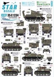  Star Decals  1/35 US Self Propelled Howitzers. 75th-D-Day-Special. Normandy and France in 1944 SRD35C1234