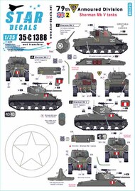  Star Decals  1/35 Sherman Mk V tanks. British 79th Armoured Division SRD35C1388
