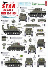  Star Decals  1/72 US M4A1 Sherman. 75th-D-Day-Special.Normandy and France in 1944 OUT OF STOCK IN US, HIGHER PRICED SOURCED IN EUROPE SRD72A1034