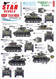  Star Decals  1/72 US M5A1 Stuart. 75th-D-Day-Special.Normandy and France in 1944 OUT OF STOCK IN US, HIGHER PRICED SOURCED IN EUROPE SRD72A1035