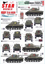  Star Decals  1/72 British Sherman Firefly. 75th D-Day Special OUT OF STOCK IN US, HIGHER PRICED SOURCED IN EUROPE SRD72A1039