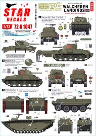  Star Decals  1/72 Walcheren Landings. British Tanks and Amphibians participating in the Walcheren Landings in Holland OUT OF STOCK IN US, HIGHER PRICED SOURCED IN EUROPE SRD72A1047
