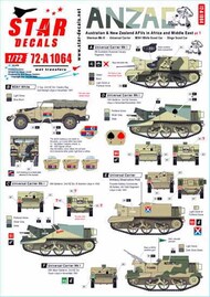  Star Decals  1/72 ANZAC # 1. New Zealand and Australian tanks and AFVs in Africa and Middle East WW2 OUT OF STOCK IN US, HIGHER PRICED SOURCED IN EUROPE SRD72A1064