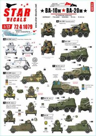 Star Decals  1/72 BA-10M and BA-20M. Soviet armored cars in Foreign service OUT OF STOCK IN US, HIGHER PRICED SOURCED IN EUROPE SRD72A1079